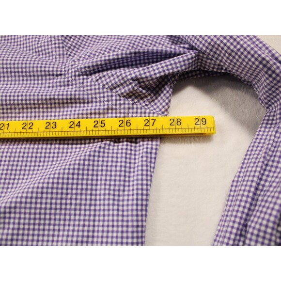 Polo Ralph Lauren Purple Gingham Check Men’s Shirt XXL Green Pony Dress Shirt - Picture 11 of 12